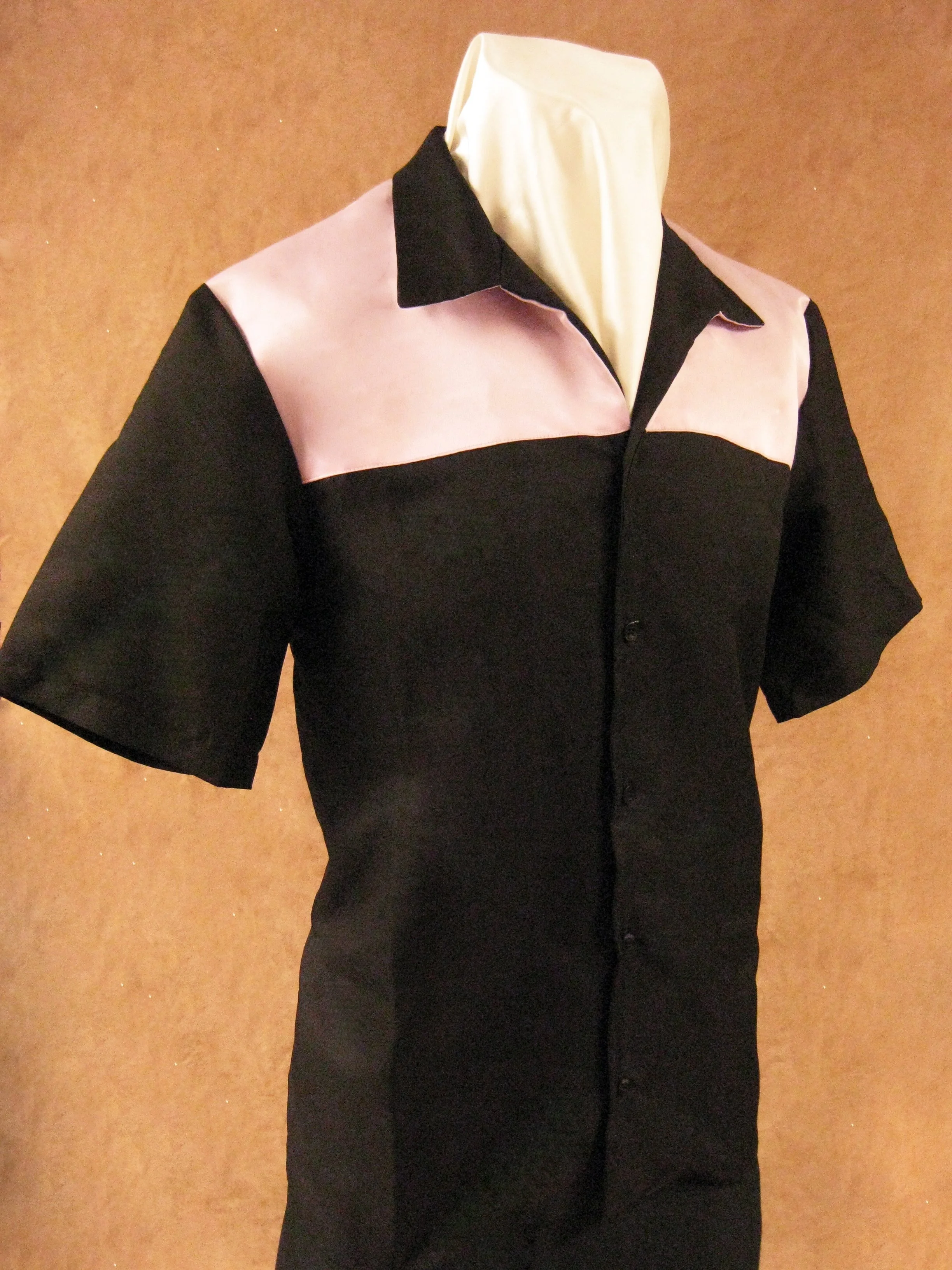 トップス 23ss TWO TONE 50'S OPEN COLLAR SHIRT Large, 1950s Yellow Satin Loop Collar Shirt, Hi Life, Mens